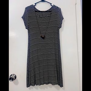 Stripped White and gray dress